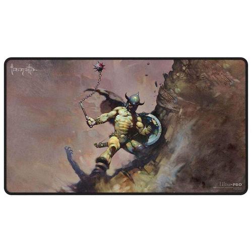 Frazetta Warrior with Chain Black Stitched Playmat