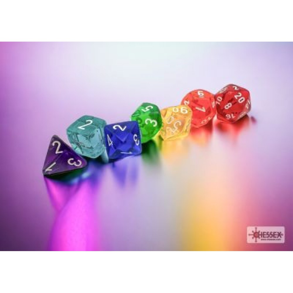 PRISM TRANSLUCENT GM & BEGINNER PLAYER POLYHEDRAL 7-DIE SET