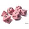 OPAQUE PASTEL PINK/BLACK POLYHEDRAL 7-DICE SET