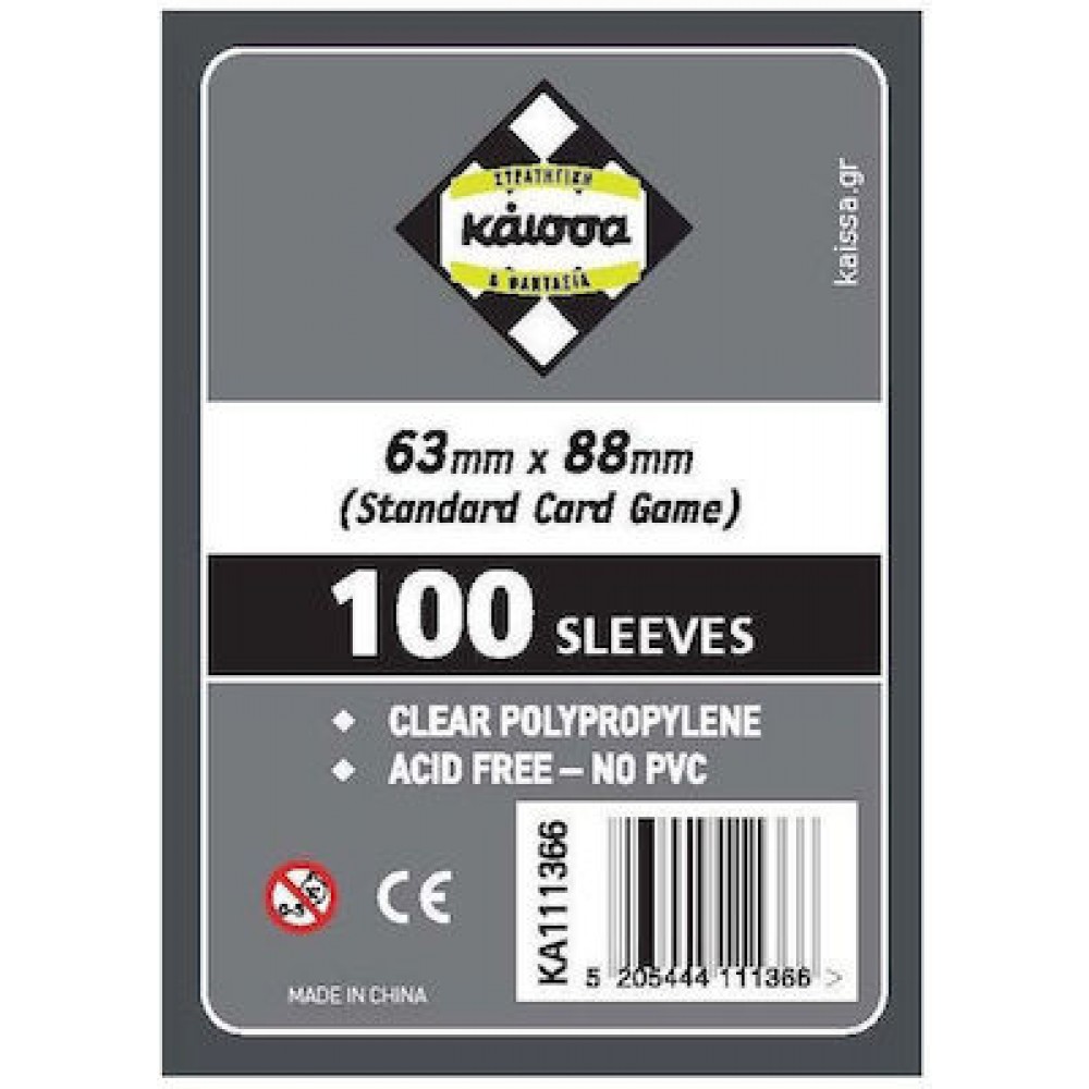Kaissa 100 Sleeves Clear (Standard Card Game)