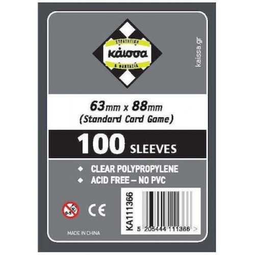 Kaissa 100 Sleeves Clear (Standard Card Game)